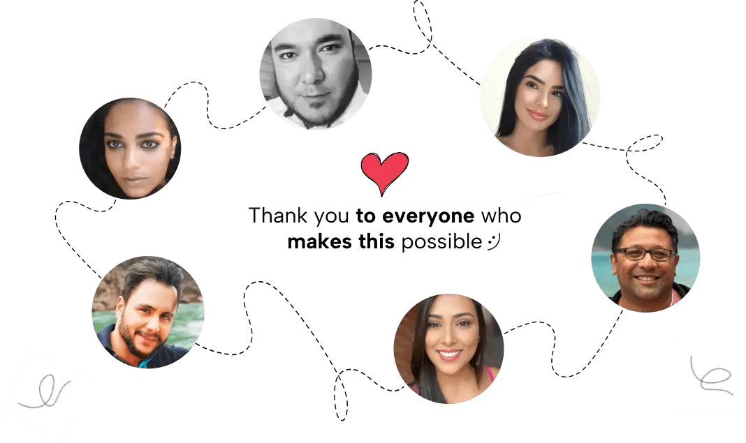 LTDHunt community illustration with team members and thank you message